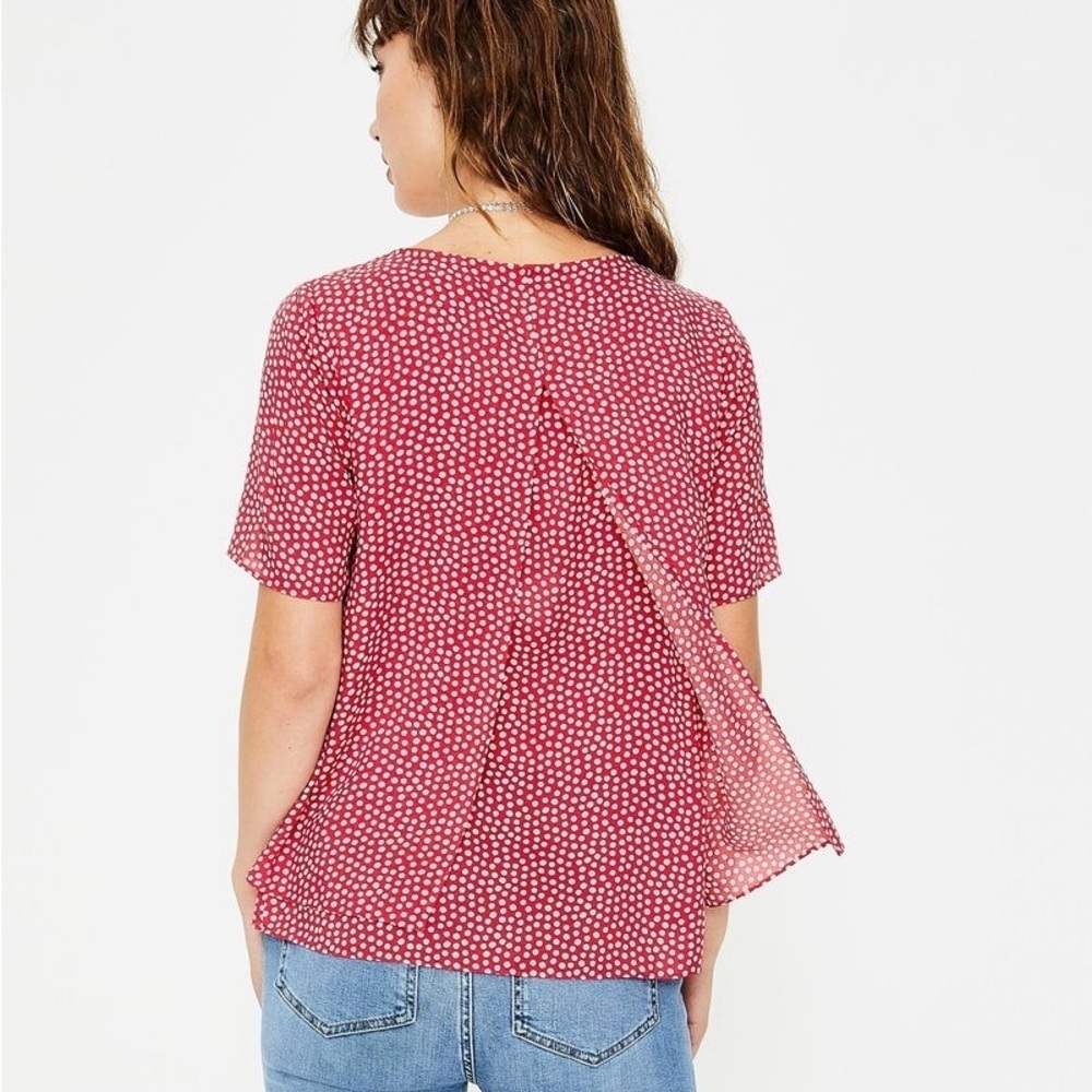 BODEN Nadia Short Sleeve Split Back Relaxed Fit Soft Basic Blouse Top